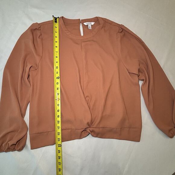 Nine West Blouse Women’s Size XXL Orange Rust Color Long Sleeve - Picture 2 of 5